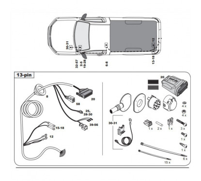 copy of Faisceau spécifique 7 broches, Trail-Tec pour Volkswagen Amarok (08/10-)