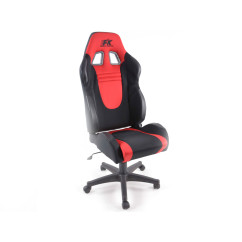 FK siège de sport chaise de bureau pivotante Racecar noir / rouge chaise de direction chaise pivotante chaise de bureau 
