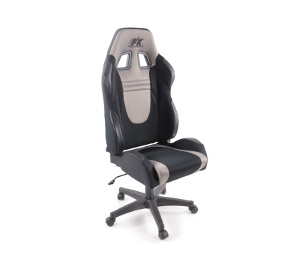 FK siège de sport chaise de bureau pivotante Racecar noir / gris chaise de direction chaise de bureau pivotante 