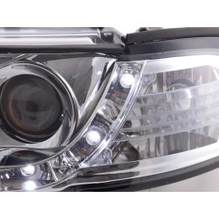 Phare Daylight LED DRL look Audi A4 type B5 99-01 chrome 