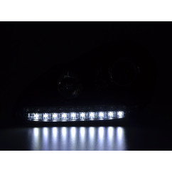 Phare avant Xenon Daylight LED DRL look Porsche Cayenne 03-07 noir