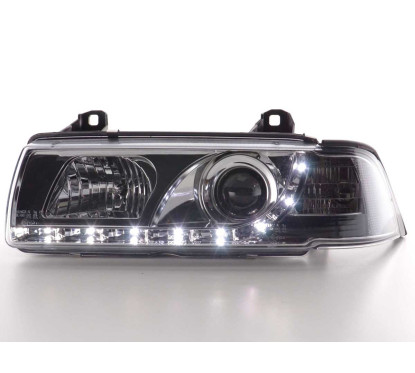 Phare Daylight LED DRL look BMW Série 3 Coupé, Cabrio type E36 92-98 chrome