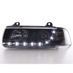 Phare Daylight LED DRL look BMW Série 3 Coupé, Cabrio type E36 92-98 noir