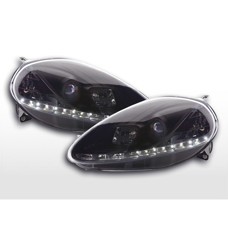 Phare Daylight LED DRL look Fiat Grande Punto type 199 05-08 noir Phare Daylight LED DRL look Fiat Grande Punto type 199 05-08 noir