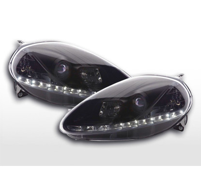 Phare Daylight LED DRL look Fiat Grande Punto type 199 05-08 noir 