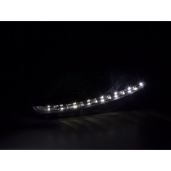 Phare Daylight LED DRL look Fiat Grande Punto type 199 05-08 noir 