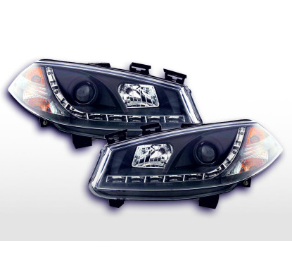 Phare Daylight à LED DRL look Renault Megane 2 3/5 portes. 03-06 noir 