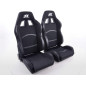 Sièges sport FK Set de sièges auto demi-coque tissu Cyberstar noir