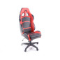 Chaise de bureau pivotante FK Sports Seat Chaise de bureau pivotante Cyberstar en cuir synthétique noir / rouge