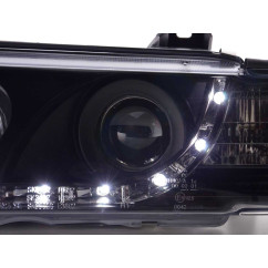 Phare Daylight LED DRL look BMW Série 3 Coupé, Cabrio type E36 92-98 noir 