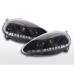Phare Daylight LED DRL look Fiat Grande Punto type 199 05-08 noir 