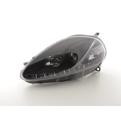 Phare Daylight LED DRL look Fiat Grande Punto type 199 05-08 noir 