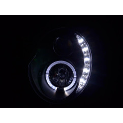 Phare Daylight LED DRL look Mini Cooper type R50 01-06 noir 