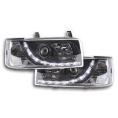 Phares Daylight LED look DRL VW Bus type T4 90-96 noir 