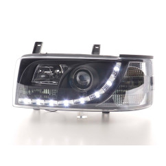 Phares Daylight LED look DRL VW Bus type T4 90-96 noir 