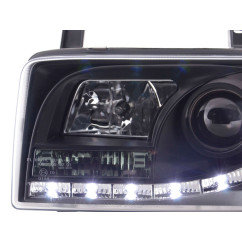 Phares Daylight LED look DRL VW Bus type T4 90-96 noir 