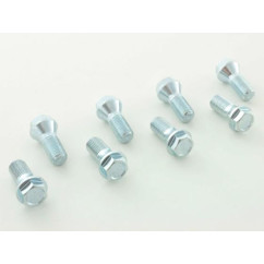 Jeu de boulons de roue (8 pcs.) Longueur d'arbre 26 mm, collier conique, tête courte, argent M12x1,5 