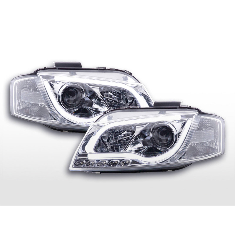 Phare Daylight LED DRL look Audi A3 type 8P / 8PA 03-08 chrome Phare Daylight LED DRL look Audi A3 type 8P / 8PA 03-08 chrome