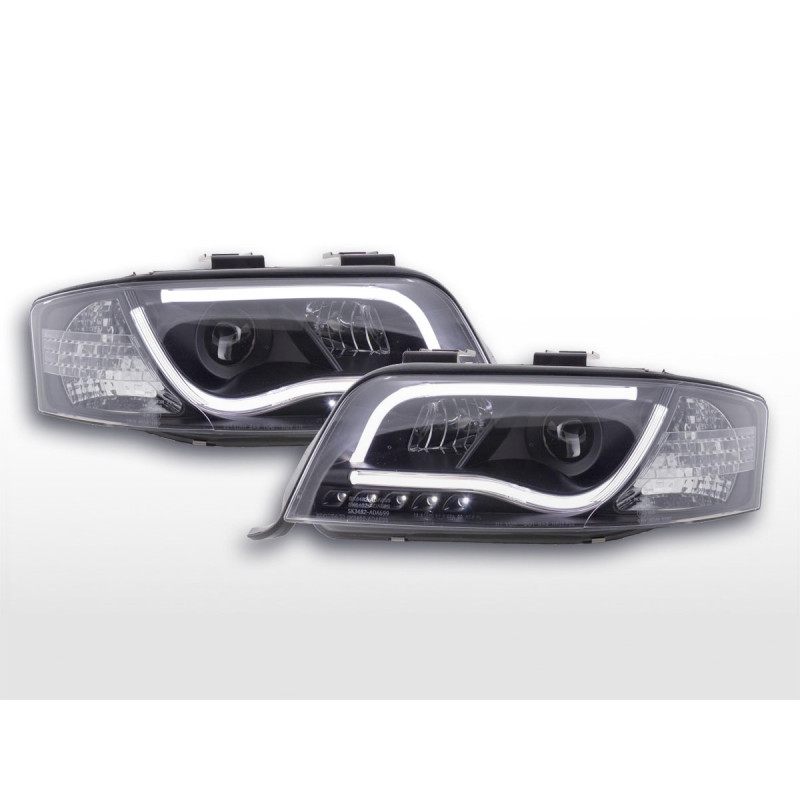 Phare Daylight LED DRL look Audi A6 type 4B 01-04 noir pour conduite à droite Phare Daylight LED DRL look Audi A6 type 4B 01-04 noir pour conduite à droite