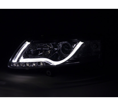 Phare Daylight à LED DRL look Audi A6 type 4F 04-08 chromé pour conduite à droite