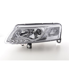 Phare Daylight à LED DRL look Audi A6 type 4F 04-08 chromé pour conduite à droite 