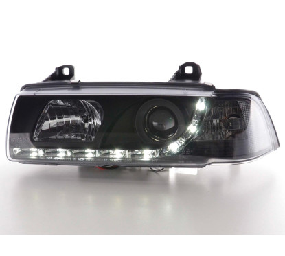 Phare de jour Feux de jour à LED BMW Série 3 E36 Coupé / Cabrio 92-98 noir pour conduite à droite
