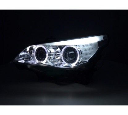 Phares pour BMW Série 5 E60 / E61 03-07 chrome
