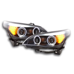 Phares pour BMW Série 5 E60 / E61 03-07 noir 