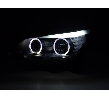 Phares pour BMW Série 5 E60 / E61 03-07 noir