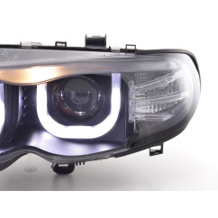 Phares Angel Eye BMW Série 3 E46 Limo / Touring 02-05 noir pour conduite à droite 