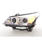 Phares xenon angel eyes LED BMW Série 5 E60 / E61 05-07 chrome Phares xenon angel eyes LED BMW Série 5 E60 / E61 05-07 chrome
