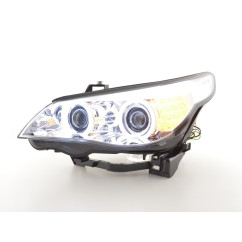 Phare avant Xenon Angel Eyes CCFL BMW Série 5 E60 / E61 03-04 chromé pour conduite à droite 