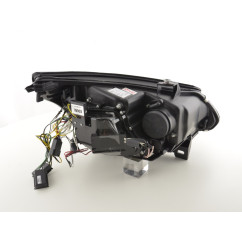 Phares xenon angel eyes CCFL BMW 5er E60 / E61 03-04 noir pour conduite à droite 