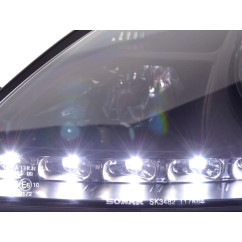 Phare Daylight LED DRL look Mercedes SLK R171 04-11 noir 