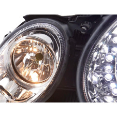 Phare Daylight LED DRL look Mercedes Classe E type W211 06-08 chrome 