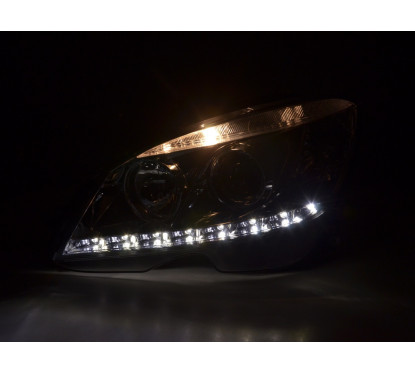 Phare Daylight LED DRL look Mercedes Classe C W204 07-10 chrome
