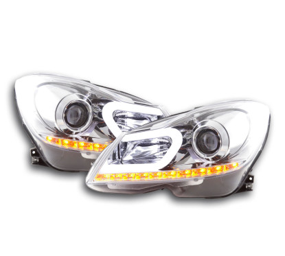 Phare Daylight LED DRL look Mercedes Classe C W204 11-14 chrome 