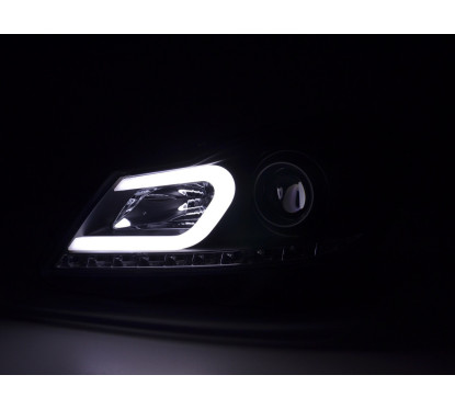 Phare Daylight LED DRL look Mercedes Classe C W204 11-14 noir