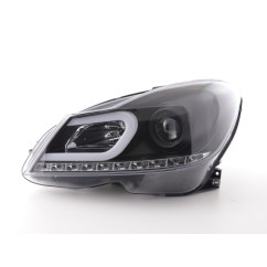 Phare Daylight LED DRL look Mercedes Classe C W204 11-14 noir 