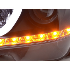 Phare Daylight LED DRL look Mercedes Classe C W204 11-14 noir 