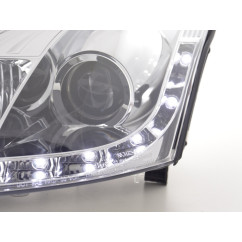 Phare Daylight à LED DRL look Ford Focus 3/4/5 portes. 01-04 chrome pour véhicules avec direction à droite 