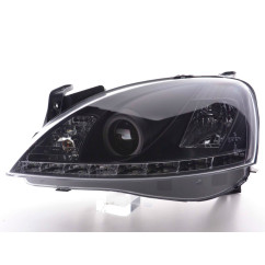 Phare Daylight LED Feux de jour LED Opel Corsa C 01-06 noir 