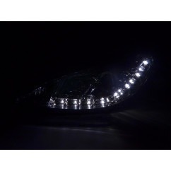 Phare Daylight LED DRL look Peugeot 206 98-07 chrome 