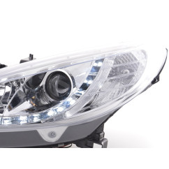 Phare Daylight LED Feux de jour LED Peugeot 207 06- chrome pour conduite à droite 