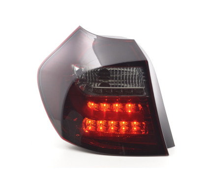Jeu de feux arrière à LED BMW Série 1 E87 / E81 3/5 portes. 04-07 rouge / noir 