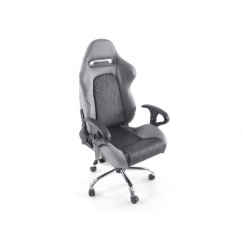 Chaise de bureau pivotante FK Sports Seat Lincoln Chaise de direction noire / grise Chaise de bureau pivotante 