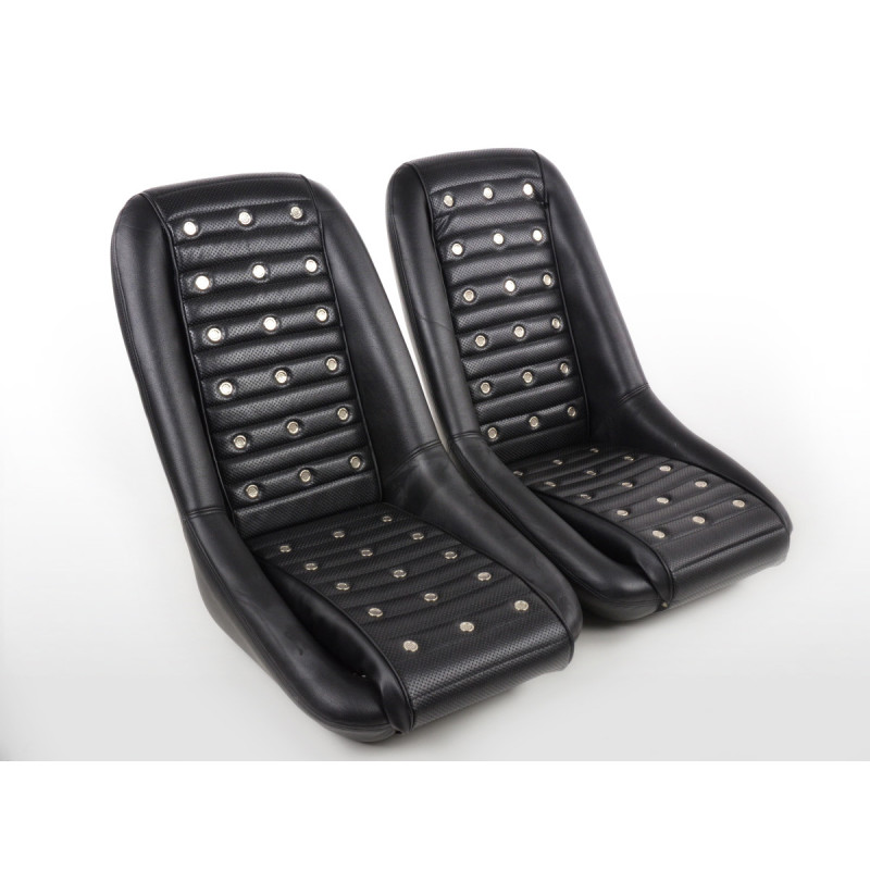 Housse de siège de voiture en cuir synthétique noir Type ensemble complet