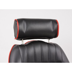 FK Oldtimersitze Sièges baquets complets pour voiture Set Classic 2 cuir synthétique noir avec repose-tête 