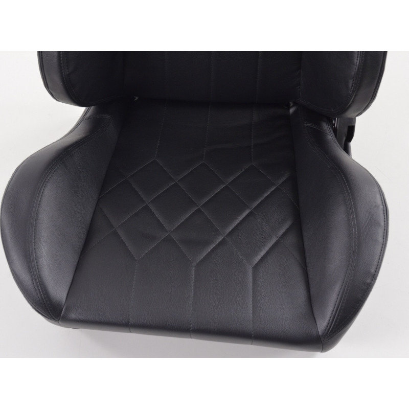 Sièges sport FK Sièges demi-coque de voiture en cuir synthétique noir avec siège  chauffant