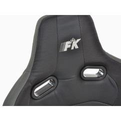 Sièges sport FK ensemble de sièges auto demi-coque Cologne cuir artificiel / tissu noir / gris
